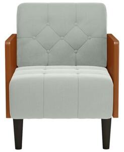 Sofa fotel z podÅokietnikami jasnoszary 55 cm aksamit