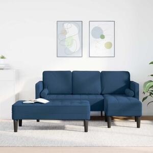 Zestaw sof 2 szt. niebieski 173 x 131 x 67 cm tkanina