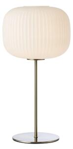 Lampa stołowa w biało-srebrnym kolorze ze szklanym kloszem (wysokość 50 cm) Sober – Markslöjd