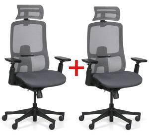 Krzesło biurowe JANE 1+1 GRATIS, szare