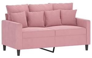 Sofa 2-osobowa, rÃ³Å¼owy, 120 cm, tapicerowana aksamitem
