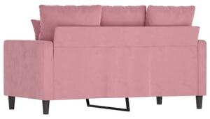 Sofa 2-osobowa, rÃ³Å¼owy, 120 cm, tapicerowana aksamitem