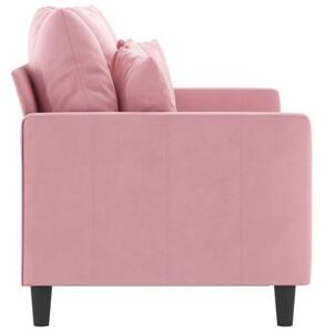 Sofa 2-osobowa, rÃ³Å¼owy, 120 cm, tapicerowana aksamitem
