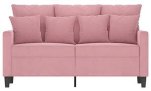 Sofa 2-osobowa, rÃ³Å¼owy, 120 cm, tapicerowana aksamitem