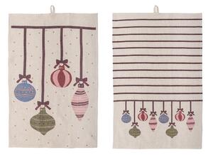 Bawełniane ścierki zestaw 2 szt. ze świątecznym motywem 71x45 cm Ornamentia – Bloomingville