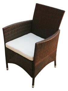 Krzesła ogrodowe, 2 szt., polirattan, brązowe