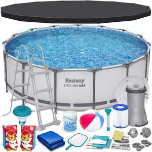 Basen stelażowy Bestway ogrodowy okrągły pompa 457x122cm zestaw 17w1