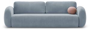 Szaroniebieska aksamitna rozkładana/ze schowkiem sofa 262 cm Tonale – Cosmopolitan Design