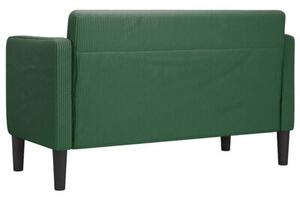 Sofa dwuosobowa ciemnozielona 109 cm tkanina sztruksowa