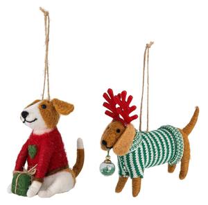 Tekstylne ozdoby świąteczne zestaw 2 szt. 12 cm Monty – Bloomingville