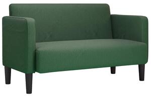 Sofa dwuosobowa ciemnozielona 109 cm tkanina sztruksowa