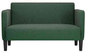 Sofa dwuosobowa ciemnozielona 109 cm tkanina sztruksowa