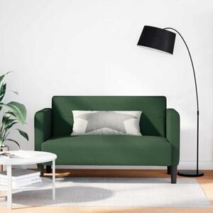 Sofa dwuosobowa ciemnozielona 109 cm tkanina sztruksowa
