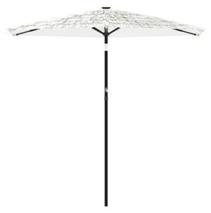 Parasol ogrodowy na stalowym słupku, biały, 223x223x213 cm