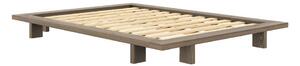 Brązowe łóżko dwuosobowe z litego drewna sosnowego ze stelażem 140x200 cm Japan – Karup Design
