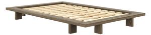 Brązowe łóżko jednoosobowe z litego drewna sosnowego ze stelażem 120x200 cm Japan – Karup Design