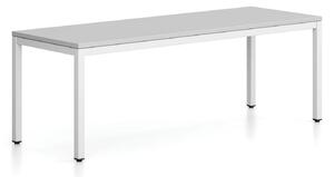 Ławka FRAME, podstawa biała, 1685 x 404 x 468 mm, szary