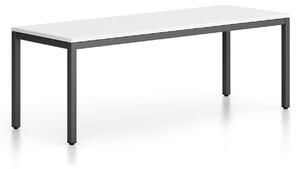 Ławka FRAME, podstawa czarna, 1685 x 404 x 468 mm, biały