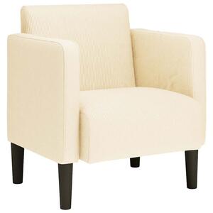 Sofa fotel z podÅokietnikami kremowy 54 cm tkanina corduroy