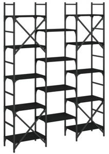 Regał na książki, czarny, 127,5x28,5x172,5 cm