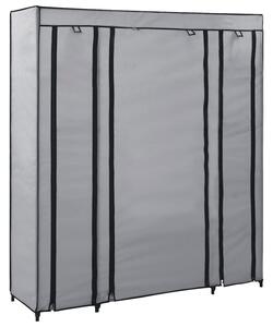 Szafa z przegrodami i drÄ Å¼kami, szara, 150x45x176 cm, tkanina