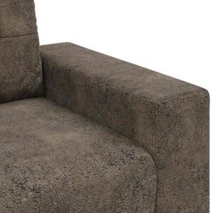 Sofa 3 szt. ciemnoszary tkanina lniana