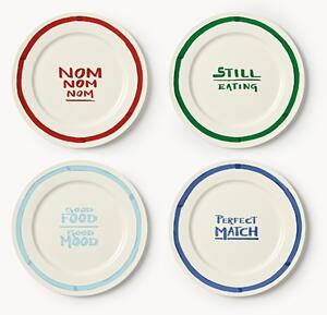Komplet talerzy z porcelany z motywem dekoracyjnym Tutti, 4 elem