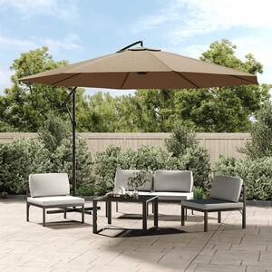 Parasol wiszący z aluminiowym słupkiem, 350 cm, taupe