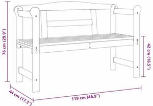 Ławka ogrodowa brązowy 119 x 44 x 76 cm lite drewno sosnowe