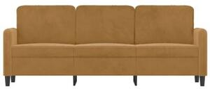 Sofa 3-osobowa, brÄ zowa, 180 cm, tapicerowana aksamitem