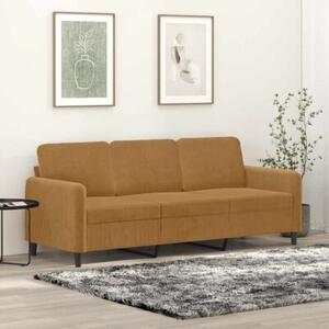 Sofa 3-osobowa, brÄ zowa, 180 cm, tapicerowana aksamitem