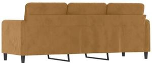 Sofa 3-osobowa, brÄ zowa, 180 cm, tapicerowana aksamitem