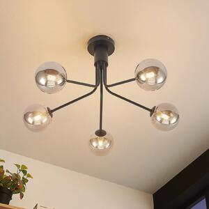Lucande Wynona lampa sufitowa 5-pkt., czarna