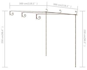 Pergola ogrodowa, antyczny brąz, 3x3x2,5 m, żelazo