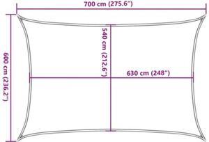 Żagiel przeciwsłoneczny, 160 g/m², beżowy, 6x7 m, hdpe