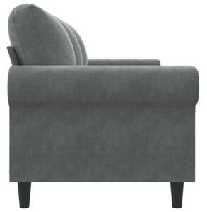 Sofa 3-osobowa, ciemnoszara, 180 cm, obita aksamitem