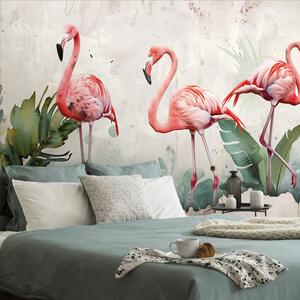 Tapeta Flamingi w stylu vintage