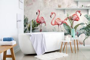 Tapeta Flamingi w stylu vintage