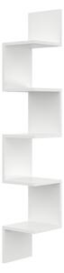 Biała narożna półka ścienna 5 poziomow - Lexy 4X