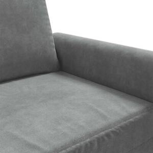 Sofa 3-osobowa, ciemnoszara, 180 cm, obita aksamitem