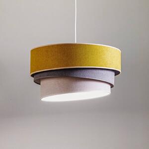 Lampa wisząca Pastell Trio Duolla, możliwość ściemniania, żółty / pomarańczowy, salon / jadalnia, tkanina / materiał / jedwab