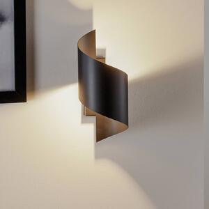 EMIBIG LIGHTING Lampa ścienna Spiner czarna, wysokość 30 cm, stal