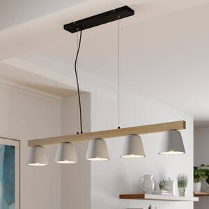 Lampa wisząca Lucande Kalinda, szary, beton, 110,5 cm długości, E14