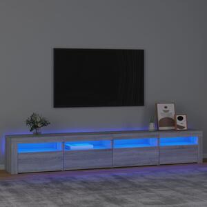 Szafka pod TV z oświetleniem LED, szary dąb sonoma,240x35x40 cm