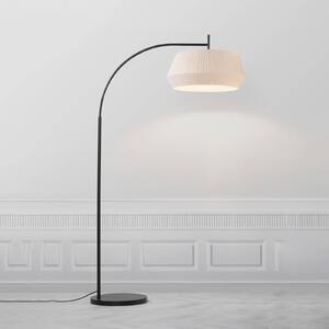 Nordlux Lampa łukowa - lampa stojąca Dicte, kremowy / amber, salon / jadalnia, tkanina / materiał / jedwab, skandynawski