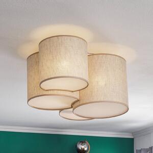 TK Lighting Lampa sufitowa Mona Nature, 4-punktowa, len naturalny