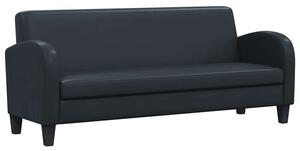 Sofa 3-osobowa, sztuczna skÃ³ra, czarna