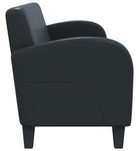 Sofa 3-osobowa, sztuczna skÃ³ra, czarna