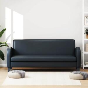 Sofa 3-osobowa, sztuczna skÃ³ra, czarna