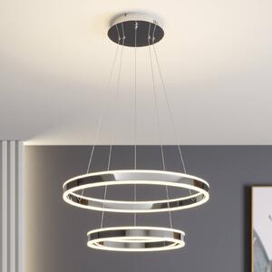 Lucande Lampa wisząca LED Lyani, 60 cm, 2-punktowa, chrom, ściemniana